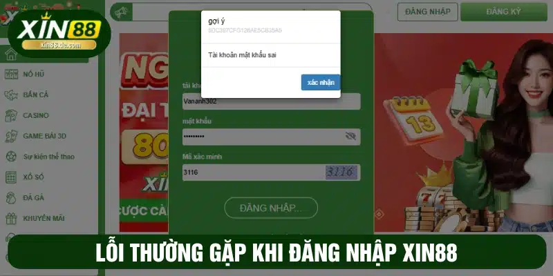 Lỗi thường gặp khi đăng nhập XIN88 