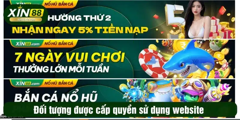 Đối tượng được cấp quyền sử dụng website 