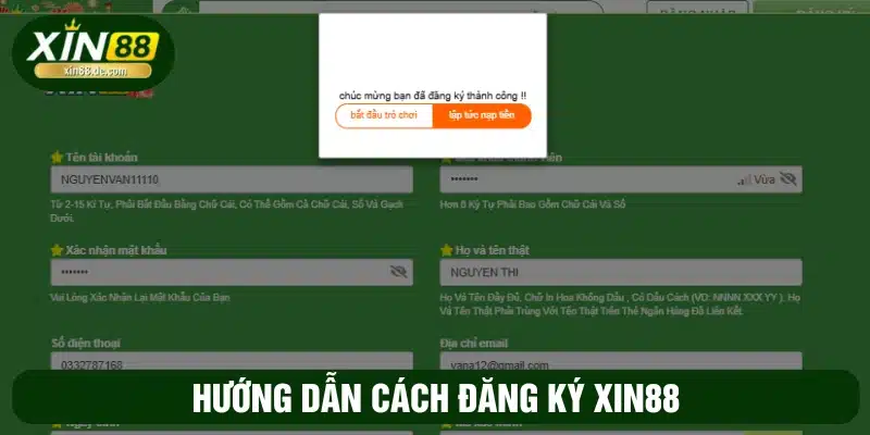 Cách đăng ký XIN88