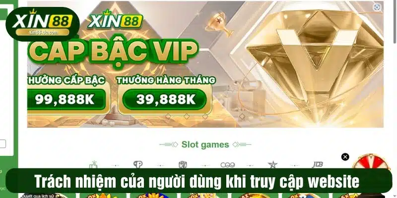 Trách nhiệm của người dùng khi truy cập website 