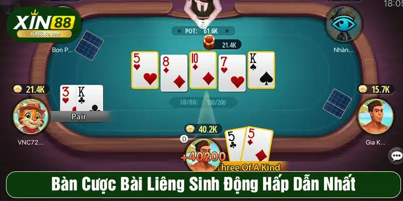 Bài Liêng XIN88 thu hút người chơi nhờ giao diện trực quan và âm thanh sống động