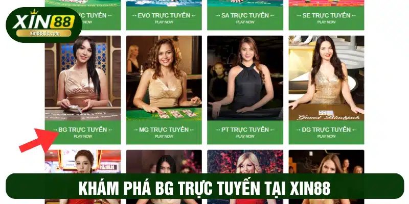 Khám phá sảnh cược casino BG trực tuyến 
