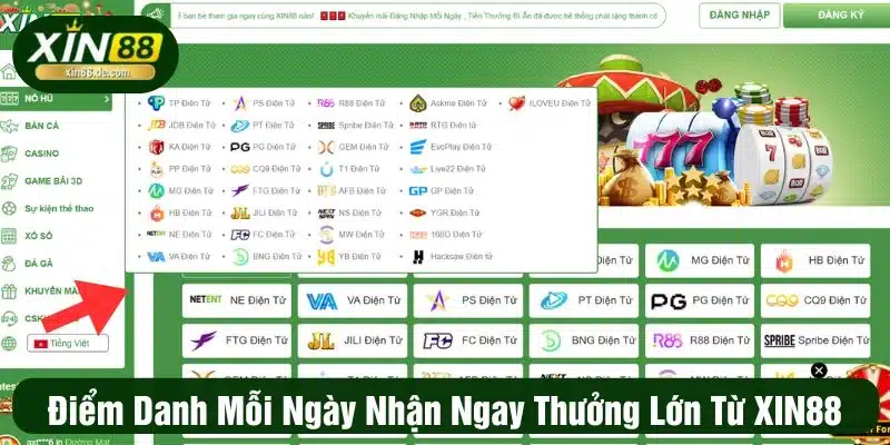 Điểm Danh Mỗi Ngày Nhận Ngay Thưởng Lớn Từ XIN88