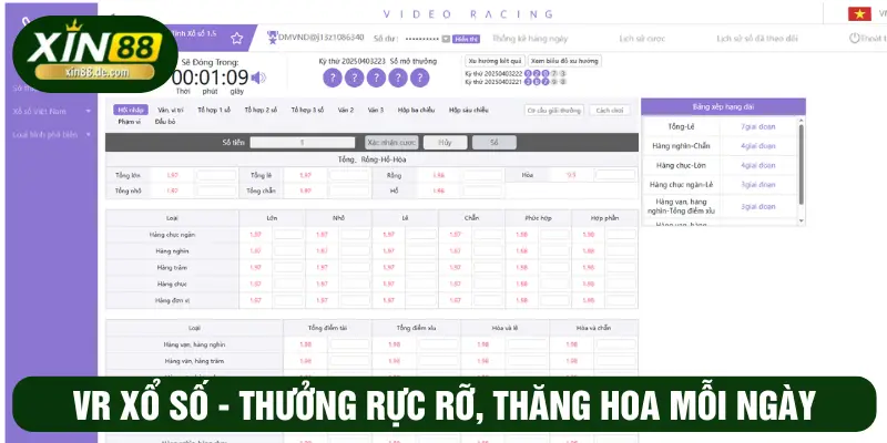 VR xổ số - Thưởng rực rỡ, thăng hoa mỗi ngày