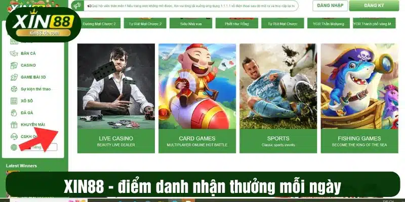 XIN88 - điểm danh nhận thưởng mỗi ngày 