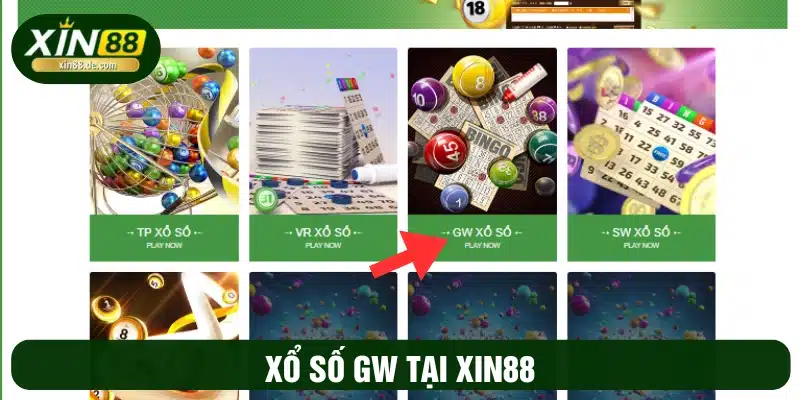 Sảnh xổ số GW ở XIN88 được nhiều bet thủ ưa chuộng 