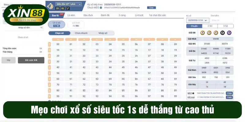 Mẹo chơi xổ số siêu tốc 1s dễ thắng từ cao thủ