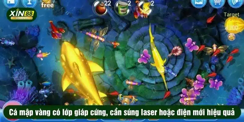 Cá mập vàng có lớp giáp cứng, cần súng laser hoặc điện mới hiệu quả