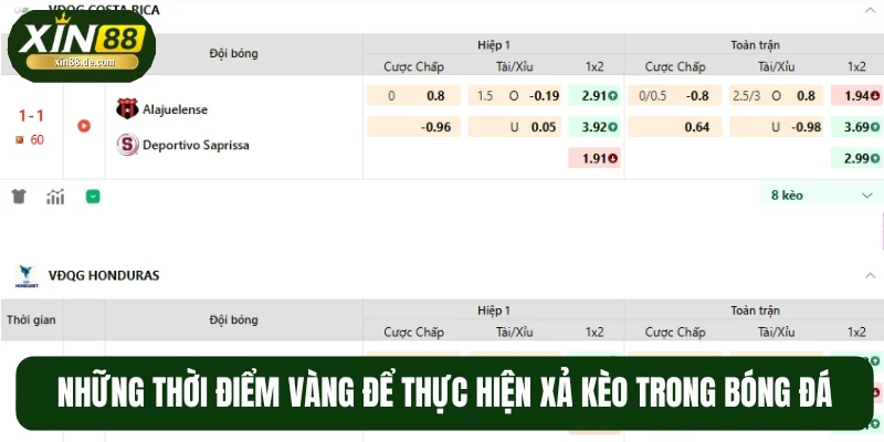 Bạn nên chọn đúng thời điểm để xả kèo trong bóng đá